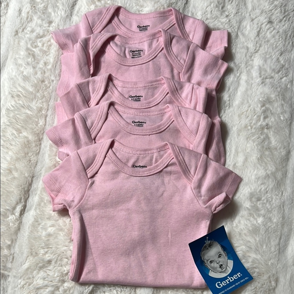 Gerber Pink Short Sleeve Tees Soft Cotton Pack